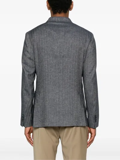 Manuel Ritz Double-breasted Blazer In Blue