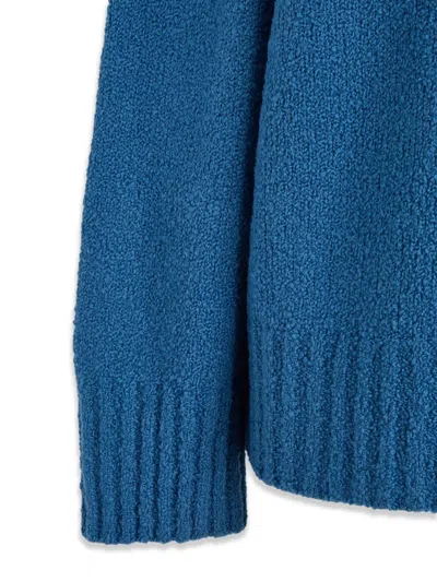 Del Core Oversized Wool Blend Crewneck Sweater In Blue