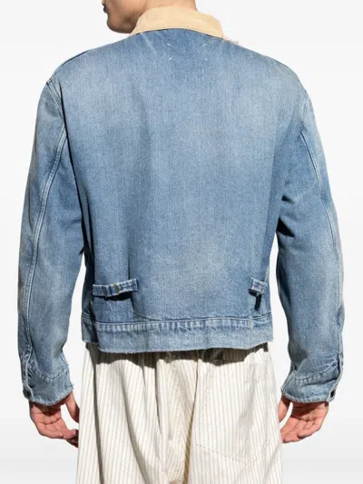 Maison Margiela Cotton Denim Workwear Zip Jacket In Blue
