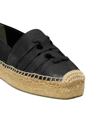 Tory Burch Multi Strap Platform Espadrilles With Cut-out Design In Black