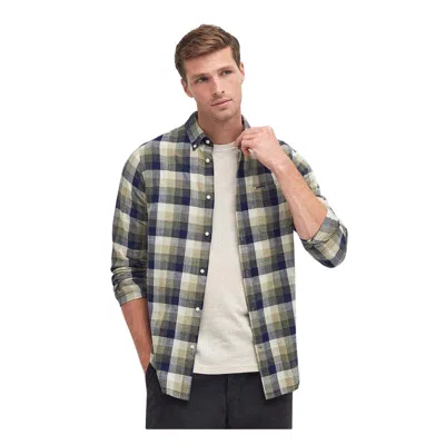 Barbour Check Pattern Tailored Shirt With Chest Pocket In Nude