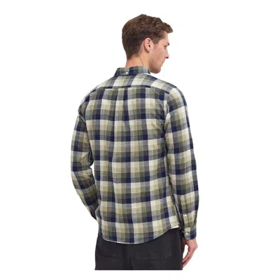 Barbour Check Pattern Tailored Shirt With Chest Pocket In Nude