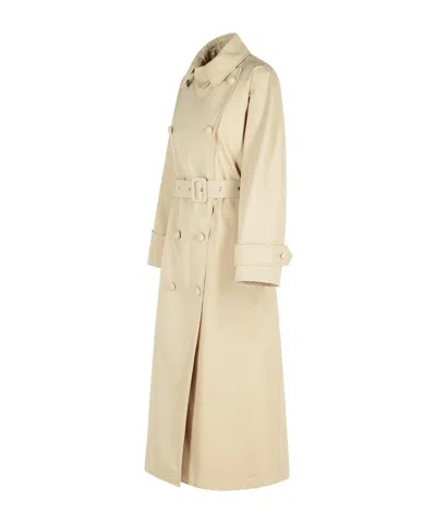 Dolce & Gabbana 'over' Beige Polyester Blend Trench Coat In Neutral