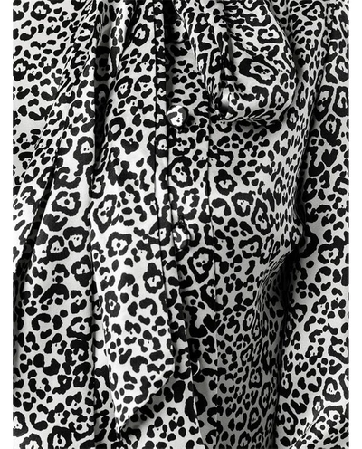 Shop Saint Laurent Leopard Print Silk Dress