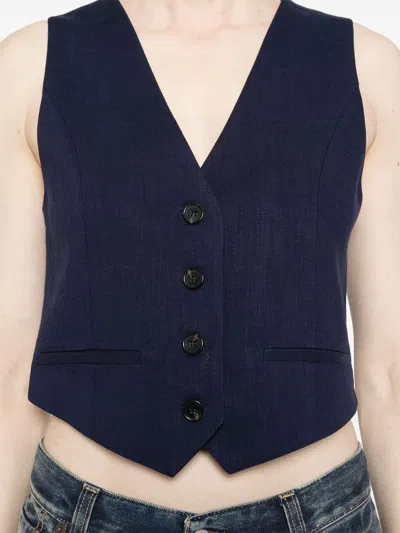 Msgm Slub-texture Waistcoat In Black