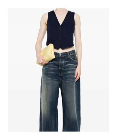Msgm Slub-texture Waistcoat In Black
