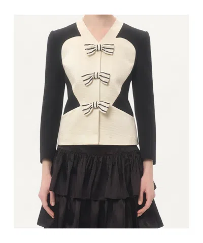 Valentino Embroidered Blazer In Black