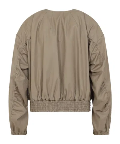 Dries Van Noten Cotton Jacket Geometric Trims In Beige