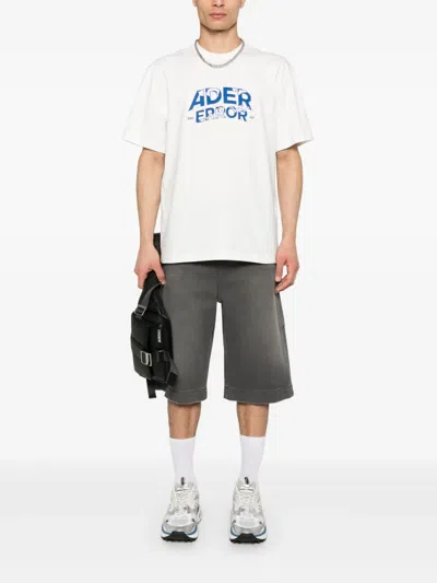 Ader Error Logo-embroidered T-shirt In Neutrals