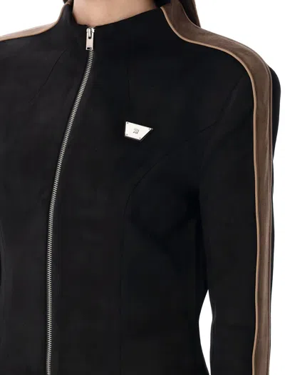 Misbhv Faux Suede Moto Jacket In Black