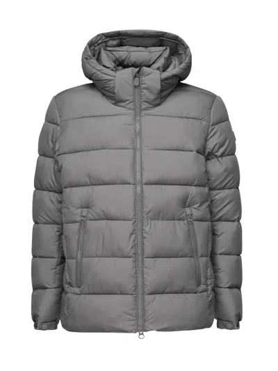 Save The Duck Boris Padded Down Jacket With Hood In Mid Grey