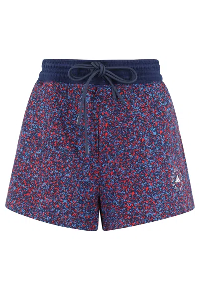 Adidas By Stella Mccartney Adidas By Stella Mc Cartney Logo Cotton Shorts In Blue Multi