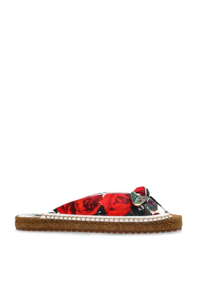 Dolce & Gabbana Espadrilles With Floral Prints In White