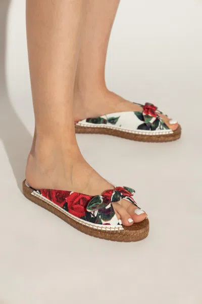 Dolce & Gabbana Espadrilles With Floral Prints In White
