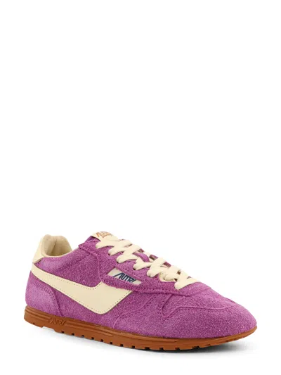 Autry Windspin Low Woman Suede Leather Sneakers In Purple
