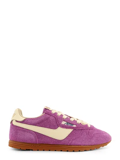 Autry Windspin Low Woman Suede Leather Sneakers In Purple