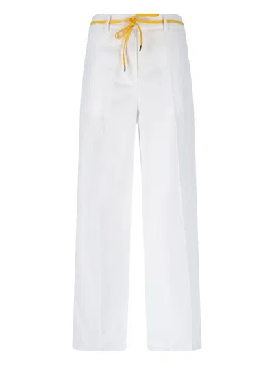 Aspesi Relaxed Fit Straight-leg Trousers With Drawstring In White