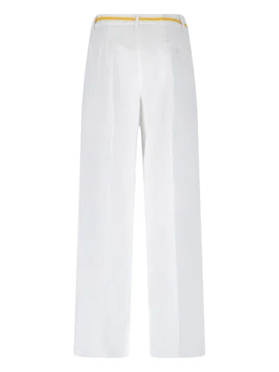 Aspesi Relaxed Fit Straight-leg Trousers With Drawstring In White