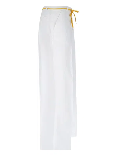 Aspesi Relaxed Fit Straight-leg Trousers With Drawstring In White