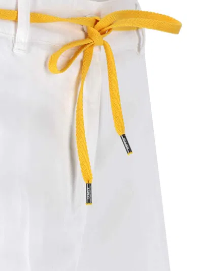 Aspesi Relaxed Fit Straight-leg Trousers With Drawstring In White