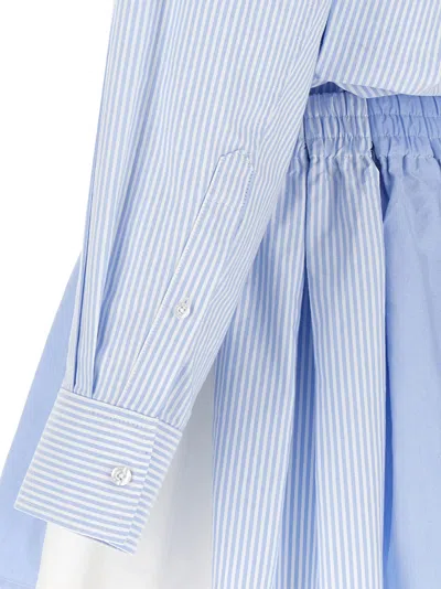 Alexander Wang Pleated Boxer Romper Jumpsuit With Striped Pattern In Multicolor