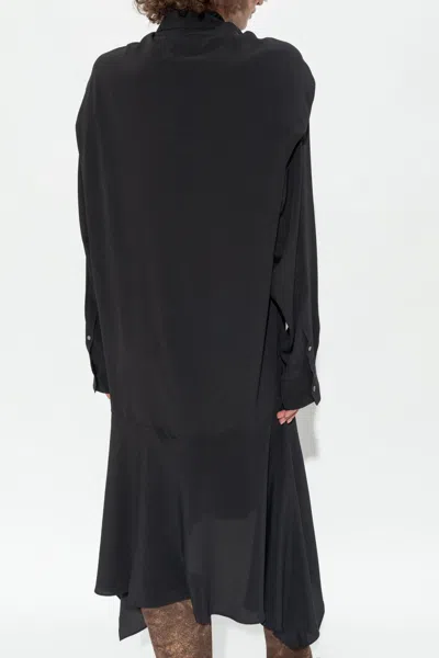Acne Studios Asymmetric Layered Dress In Nero