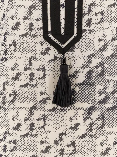 Tory Burch T Monogram Print Silk-blend Tunic In Black