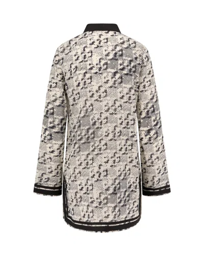 Tory Burch T Monogram Print Silk-blend Tunic In Black