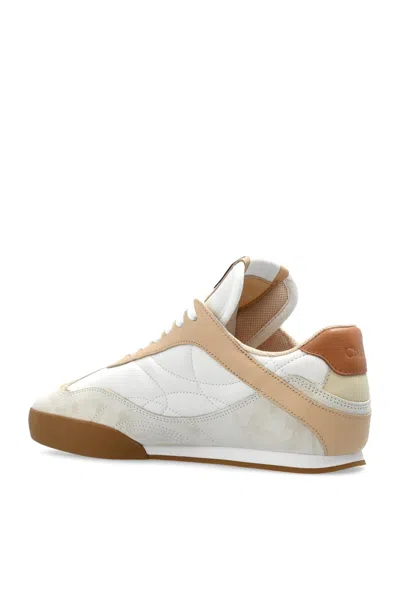 Chloé Multicolor Kick Leather And Suede Sneakers In Nude