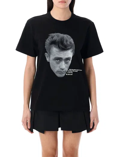 Sacai T-shirt James Dean In Black