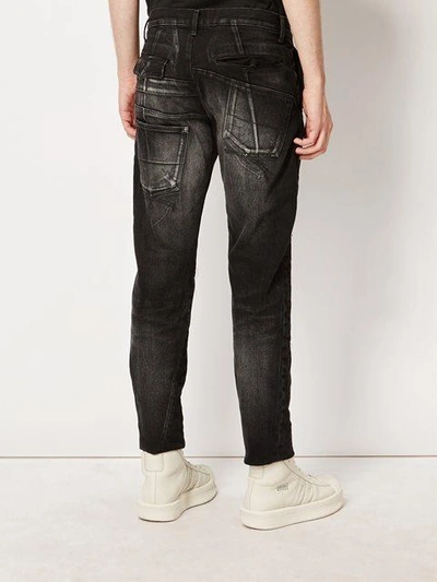Shop Miharayasuhiro Distressed Stonewash Skinny Jeans In Black
