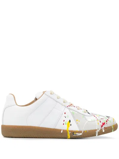 Maison Margiela Replica Paint-splatter Sneakers In White