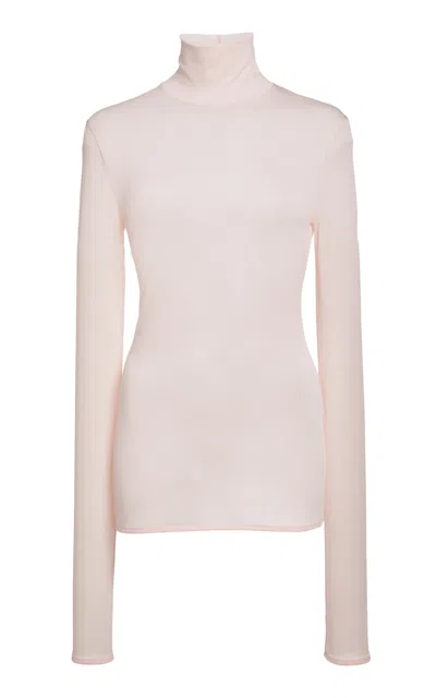 Jil Sander Jersey Turtleneck Top In Pink