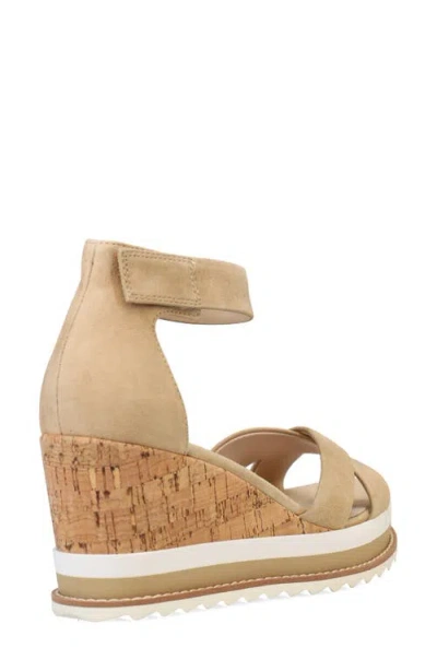 Pelle Moda Women Westyn Wedge Sandal In Latte Kid Suede In Latte