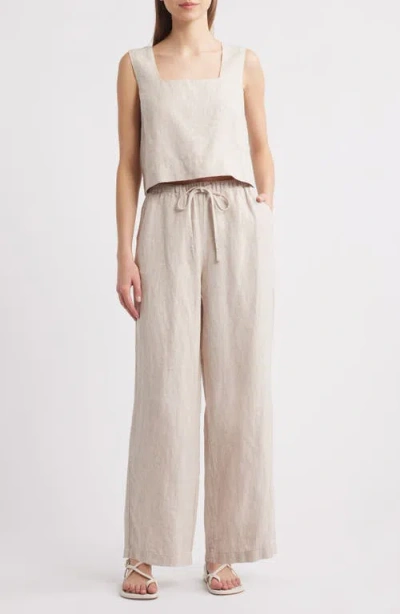 Rails Emmie Linen Drawstring Pants In Heathered Flax