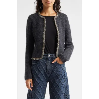 Rag & Bone Embellished Davies Cardigan In Charcoal