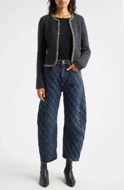 Rag & Bone Embellished Davies Cardigan In Charcoal