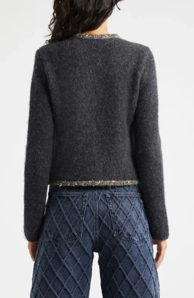 Rag & Bone Embellished Davies Cardigan In Charcoal
