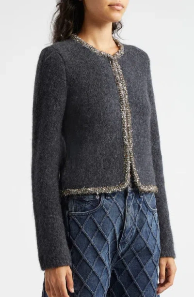 Rag & Bone Embellished Davies Cardigan In Charcoal
