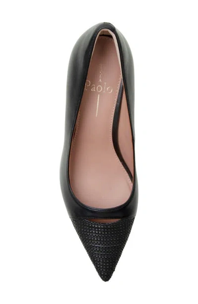 Linea Paolo Prue Pointed Cap Toe Pump In Black