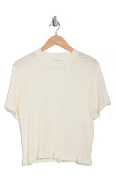 Max Studio Ruffle Trim Short Sleeve Sweater In Ivory