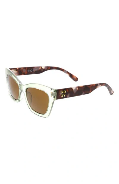 Roxy Swept 55mm Rectangular Sunglasses In Basil