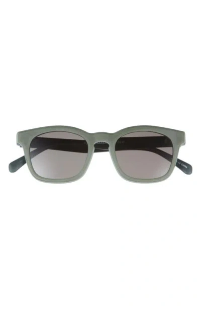 Eyebobs Humble Narrator 49mm Small Polarized Square Sunglasses In Matte Sage Green/grey