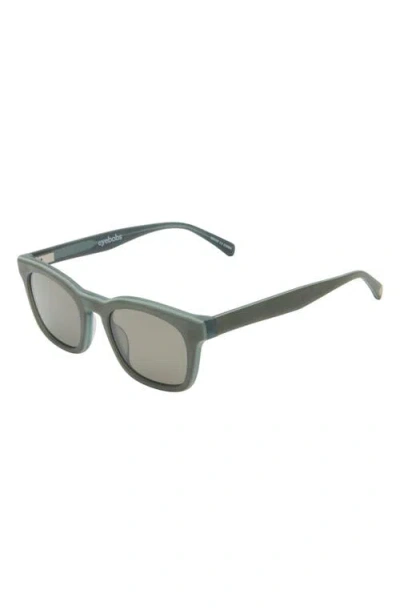 Eyebobs Humble Narrator 49mm Small Polarized Square Sunglasses In Matte Sage Green/grey