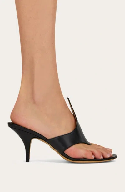 Ferragamo Valentino Garavani Black Leather Slippers