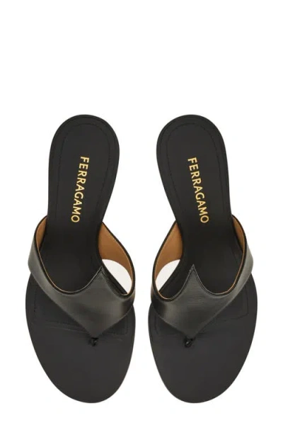 Ferragamo Valentino Garavani Black Leather Slippers