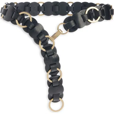 Isabel Marant Lota Disc Leather Belt In Black
