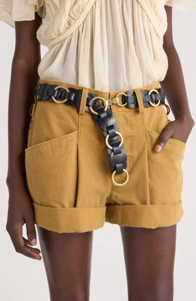 Isabel Marant Lota Disc Leather Belt In Black