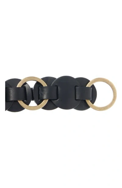 Isabel Marant Lota Disc Leather Belt In Black