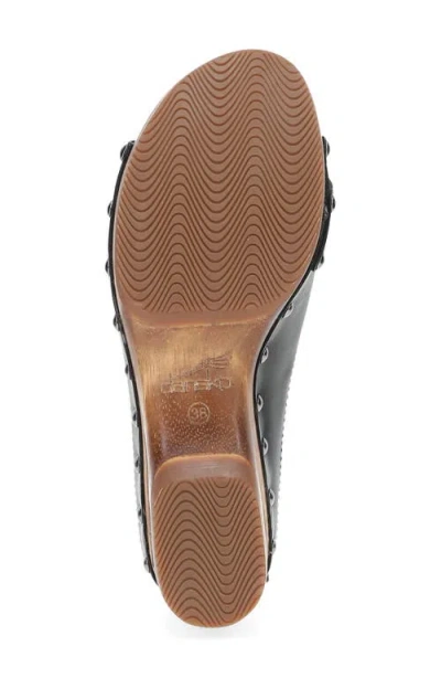 Dansko Adeline Platform Wedge Slide Sandal In Black Calf